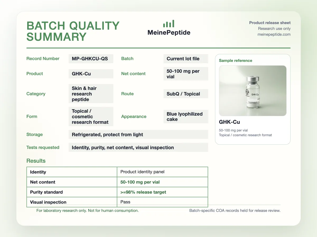 ویال پپتید GHK-Cu · MeinePeptide