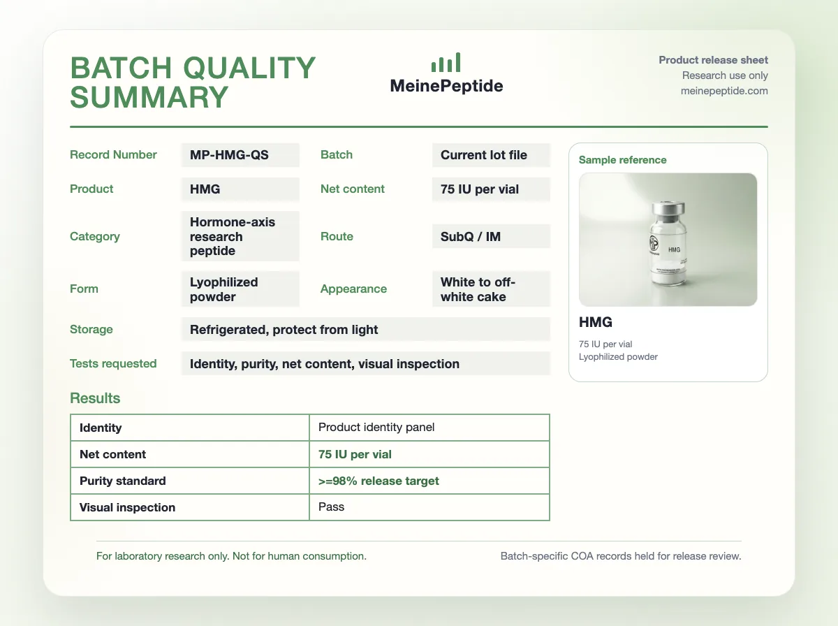 HMG peptide vial · MeinePeptide