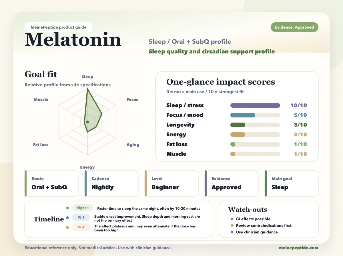 Vial de péptido Melatonina · MeinePeptide